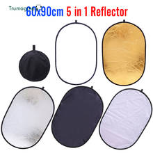 60x90cm 24x35'' 5 in 1Multi Camera Reflector Photography Reflector Studio Photo Oval Collapsible Black Light Reflector Handhold 2024 - buy cheap