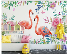Beibehang современный минималистский классический модный стерео обои 3d обои Фламинго индивидуальный фон для детской комнаты 2024 - купить недорого