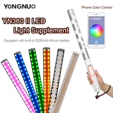 Yongnuo yn360 ii suporte manual para gelo, com luz led para vídeo, bateria integrada, 3200k para 5500k rgb colorida controlada por aplicativo de telefone 2024 - compre barato