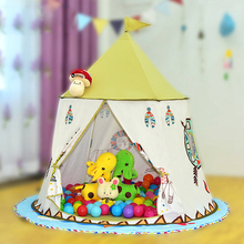 Casa de tienda de campaña plegable para niños, Castillo de princesa de 123x116cm, tienda de juguetes para niños, tipi, tienda de juegos india, regalo de cumpleaños y Navidad 2024 - compra barato