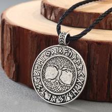 CHENGXUN Talisman Male Viking Protection Necklace Norse Odin's Symbol of Runes Tree  Pendant 2 Colors Retro Jewelry 2024 - buy cheap