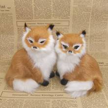 13x10x10cm Simulation squint fox toy, one pair loves foxes model polyethylene&furs Resin handicraft,props,decoration a242 2024 - buy cheap