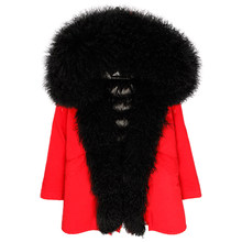Casaco de inverno feminino com pele real, jaqueta longa e grossa de pele de ovelha e pato, mongólia natural, quente e luxuosa, novo, 2021 2024 - compre barato