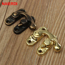 10PCS NAIERDI Small Antique Metal Lock Decorative Hasps Hook Gift Wooden Jewelry Box Padlock With Screws For Furniture Hardware 2024 - купить недорого