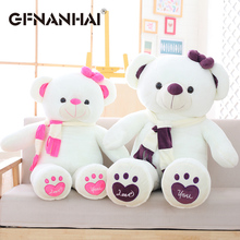 1pc 60cm kawaii Love bear plush toy stuffed soft cute scarf Teddy bear toys for children kids lover birthday Christmas gift 2024 - buy cheap