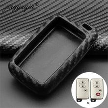 jingyuqin Silicone Carbon Car Key Case Cover For Toyota Land Cruiser Prado 150 Camry Prius Crown For Subaru Foreste Outback XV 2024 - buy cheap