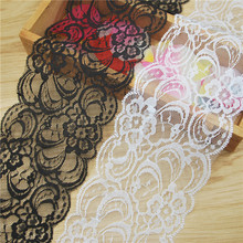 90mm Polyester Lace Trim Fabric Sewing Accessories Cloth Wedding Dress Decoration Ribbon Craft Supplies Black White 50yards L818 2024 - buy cheap