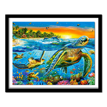 5D DIY diamond embroidery colorful sea turtle full square diamond painting Cross Stitch Rhinestone  home decoration 2024 - buy cheap