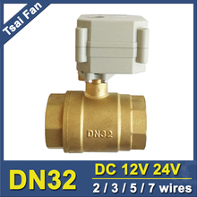 2/3/5/7 Wires Electric Actuated Valve, 2 Way 1-1/4" DN32 Brass Electric Motorized Valve 29mm Bore 1.0Mpa For Water Application 2024 - buy cheap