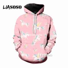 LIASOSO 2019 Latest Fashion Hoodie Men Women Hoodie Cartoon Unicorn 3D Color Print Casual Hoodie Top Brand Clothing    D088 2024 - buy cheap