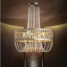 L European and American villa duplex building lobby living room lamp retro creative wrought iron atmospheric crystal chandelier 2024 - buy cheap