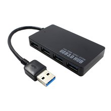 Concentrador de red USB portátil, adaptador divisor compacto de 4 puertos USB 3,0, 5gbps, para Mac, portátil, Notebook, PC, escritorio, color negro 2024 - compra barato