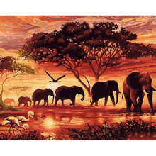 5D Diy full square diamond painting embroidery cross stitch home decoration diamond mosaic elephant immigration 2024 - buy cheap