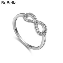 Bebella infinito anel de dedo feito com alta qualidade zircônia cúbica pedra para moda feminino presente meninas jóias de casamento 2024 - compre barato