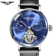 GUANQIN 2019 Clock Men Mechanical 3D Curver Tourbillon Automatic waterproof Watch Men Skeleton Wristwatch 3D Relogio Masculino 2024 - buy cheap