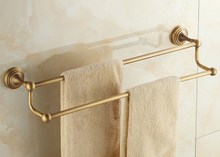 Wall Mounted Vintage Retro Antique Brass Bathroom Double Towel Bar Towel Rail Holder Bathroom Accessory mba028 2024 - buy cheap