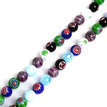 4/6/8/10mm Mixed Color 39cm/str Stripe Millefiori Round Lampwork Glass Beads For Jewelry Making Bracelet Necklace DIY 2024 - buy cheap