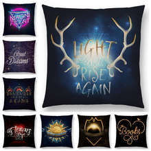 Hot Sale Decorative Letters Saying Warm Words Meaningful Proverb Heart Love Books Dream Game Sun Neon Cushion Cover Pillow Case 2024 - buy cheap