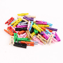 100Pcs Cute Mini Wooden Clips 2.5CM Color Party Decoration DIY Craft Arts Pegs Lovely Small Spring Clamps Memo Paper Photo Clips 2024 - buy cheap
