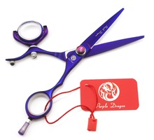 610 #5,5 ''брендовые фиолетовые драконы высшего класса Парикмахерские ножницы JP 440C 360 градусов вращения парикмахерские ножницы для стрижки волос 2024 - купить недорого