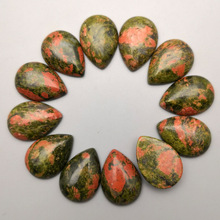 Fashion Natural stone cab cabochon unakite 25x18MM water drop Teardrop for jewelry making beads parts 20Pcs/lot Free shipping 2024 - buy cheap