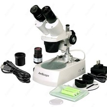 Cordless LED Stereo Microscope--AmScope Supplies 5X-10X-15X-30X Cordless LED Stereo Microscope + Camera 2024 - buy cheap