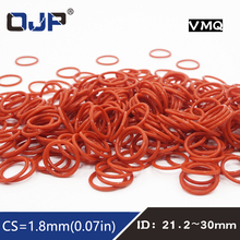 5PCS/lot Red Silicon Ring Silicone/VMQ O ring 1.8mm Thickness ID21.2/22.4/23.6/25/25.8/26.5/28/30mm Rubber O-Ring Seal Gasket 2024 - buy cheap