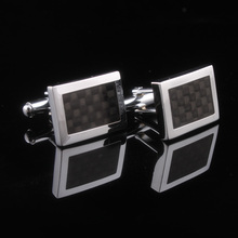 Free shipping Designer Style Black Carbon Fiber cufflinks for men jewelry CXSF35 2024 - buy cheap