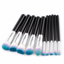 2019 New Face Large Loose Powder Makeup Brush Luxury 10pcs Flat Top Foundation Contour Brush Mini Oblique Blush Kabuki Brush 2024 - buy cheap