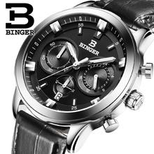 2020 швейцарские роскошные мужские часы марки BINGER Кварцевые полностью из нержавеющей стали наручные часы хронограф часы для дайвинга 2024 - купить недорого