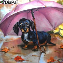 DiaPai 5D DIY Diamond Painting 100% Full Square/Round Drill "Dog umbrella" Diamond Embroidery Cross Stitch 3D Decor A23199 2024 - buy cheap