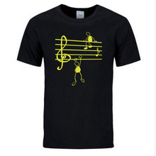 New Summer Novelty Music Notes Funny Print T-shirt Men Style Cotton Short Sleeve O-Neck T Shirt Funny Tee Mans Top Clothing 2024 - buy cheap