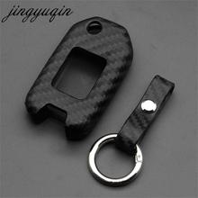 jingyuqin Carbon Silicone Case Fob For Honda Civic CR-V HRV Accord Jade Crider Odyssey Element Remote Flip Car Key Cover 2024 - buy cheap