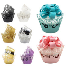 12Pcs Lace Laser Cut Cupcake Wrappers Liner Baking Cup Paper Cake Cups DIY Party Fondant Cupcake Dropship Case Trays 2024 - buy cheap