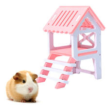 Small Pet Mouse Toy Entertainment House Color Hamster Wooden Toy Sport Ladder hamster accessories Double layer rodent supplies 2024 - buy cheap