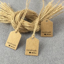 500PCS Handmade with YOU Tags +500PCS strings Kraft Packaging Labels DIY Gift Tags Paper Card Accept custom logo add extra cost 2024 - buy cheap