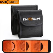 K & F CONCEPT, 3 кармана, фильтр для объектива, чехол для фильтра, чехол-кошелек для 49 мм до 77 мм, УФ CPL FLD ND Caemra, держатель для фильтров 2024 - купить недорого