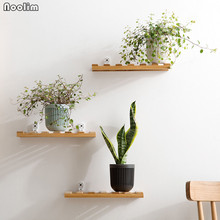 NOOLIM-estante decorativo de bambú para pared, estante de pared para flores, soporte para macetas, organizador de artículos diversos, decoración para sala de estar 2024 - compra barato