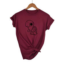 Детская футболка с принтом черепахи, хлопковая Повседневная забавная футболка для девушек, топ, хипстерская футболка Tumblr, Прямая поставка 2024 - купить недорого