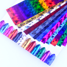 Набор голографической фольги для ногтей, 12 шт., лазерный цветной стикер для нейл-арта, 40*200 мм, маникюрный набор для самостоятельного декора ногтей 2024 - купить недорого