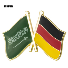 Saudi Arabia & Germany Friendship Flag Badge Brooch Natinal Lapel Pins Flag Lapel Pins Country Flag Badge XY0486-4 2024 - buy cheap