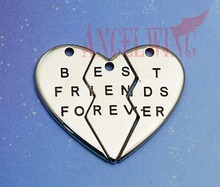 2sets/lot--40x45mm, Antique silver plated heart best friends forever puzzle charms,DIY supplies, Jewelry accessories 2024 - buy cheap