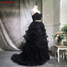 Black Long Prom Dresses Ruffle Graduation Formal Evening Gowns Dresses vestido de formatura longo 2024 - buy cheap