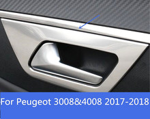 Acabamento interior de porta de carro, para peugeot 3008, 4008, 2017 a 2018, abs, fosco, 4 peças 2024 - compre barato