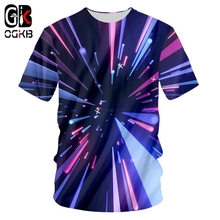 OGKB-camisetas de verano para niño, 3D Camiseta corta con estampado de rayas de Color, divertidas, 6XL, nueva 2024 - compra barato
