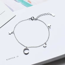 Pulseira de prata esterlina 925, bracelete feminino de zircônio cúbico, joias finas da moda para meninas, ybr056 2024 - compre barato