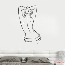 Sexy Girls Vinyl Decal Naked Girl Woman Spa Massage Salon Wall Stickers Mural Removable Art Mural Bedroom Decoration L643 2024 - buy cheap