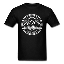 Camiseta de algodão para amantes de acampamento, camiseta de paisagem de montanha, floresta, selvagem, i hate as pessoas, cenário natural, camiseta masculina 2024 - compre barato