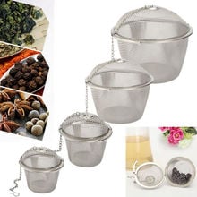 New Durable Silver Reusable Stainless Mesh Herbal Ball Tea Spice Strainer Teakettle Locking Tea Filter Infuser Spice 4 Sizes 2024 - buy cheap