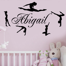 Gymnasts Personalized Name Vinyl Wall Decals Custom Girls Name Wall Stickers Gymnastics Dance Home Decor Mural Hot Posters A656 2024 - buy cheap